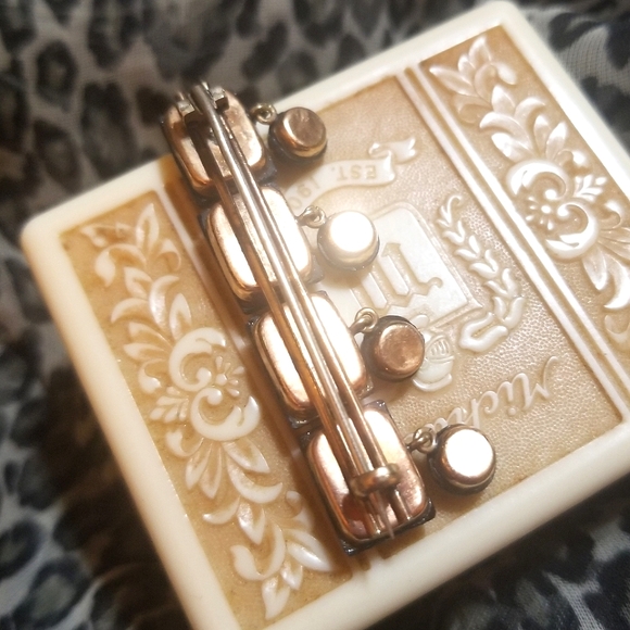 SOLID 10KT Rose Gold cvd Whitby Jet Victorian Era Mourning Brooch - Picture 5 of 6